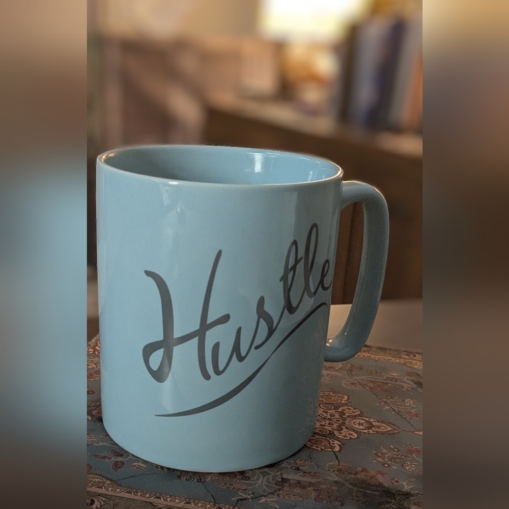 The Old Pottery Company Light Teal Hustle Large Coffee Mug